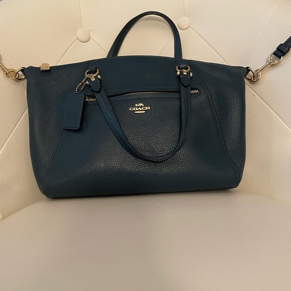 Coach teal colored tote